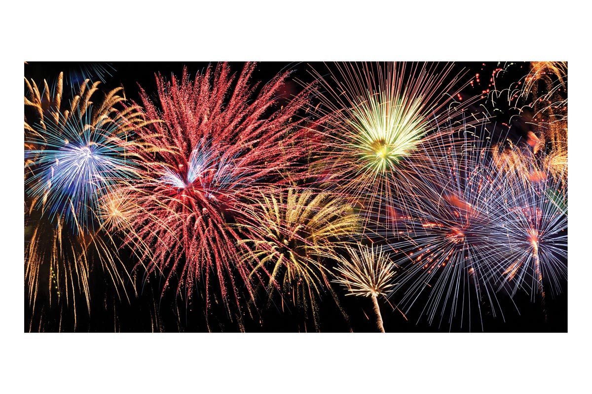 Fireworks Frameless Backdrop