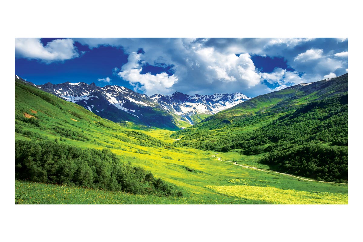 Mountain Countryside Frameless Backdrop