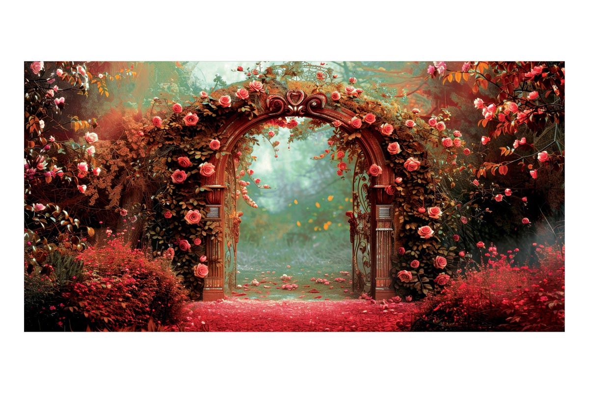 Gate of Roses Frameless Backdrop
