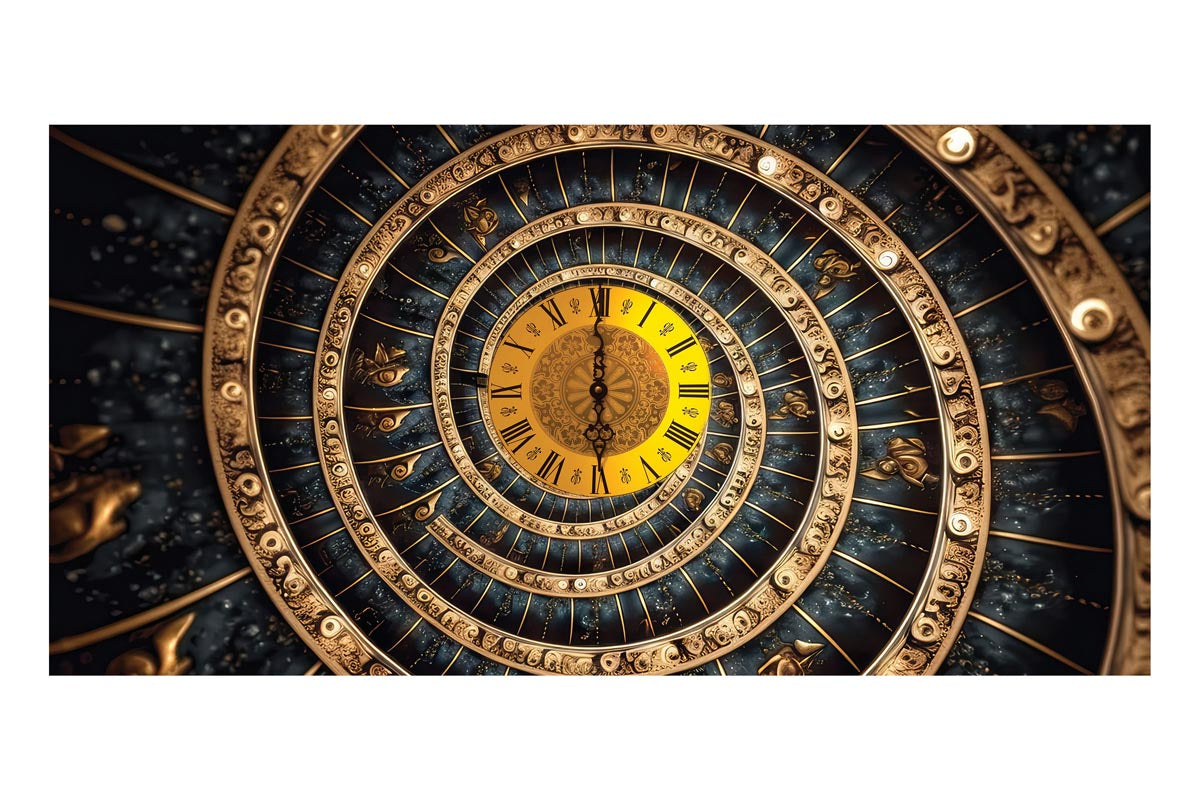 Abstract Clock Frameless Backdrop