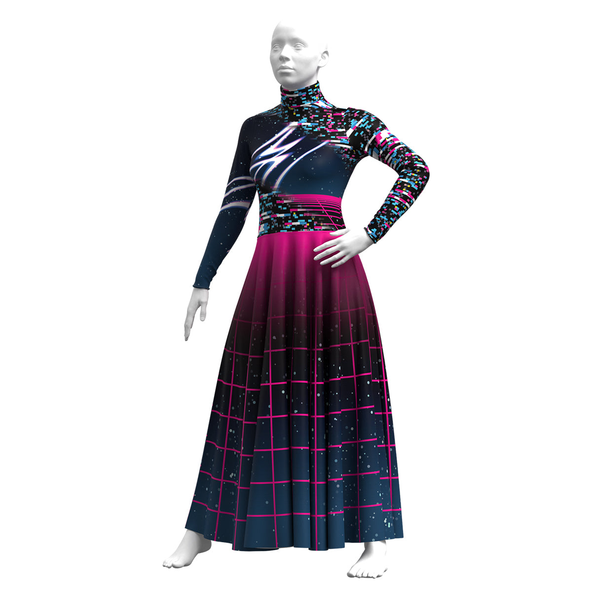 Synth-wave Glitch Dress