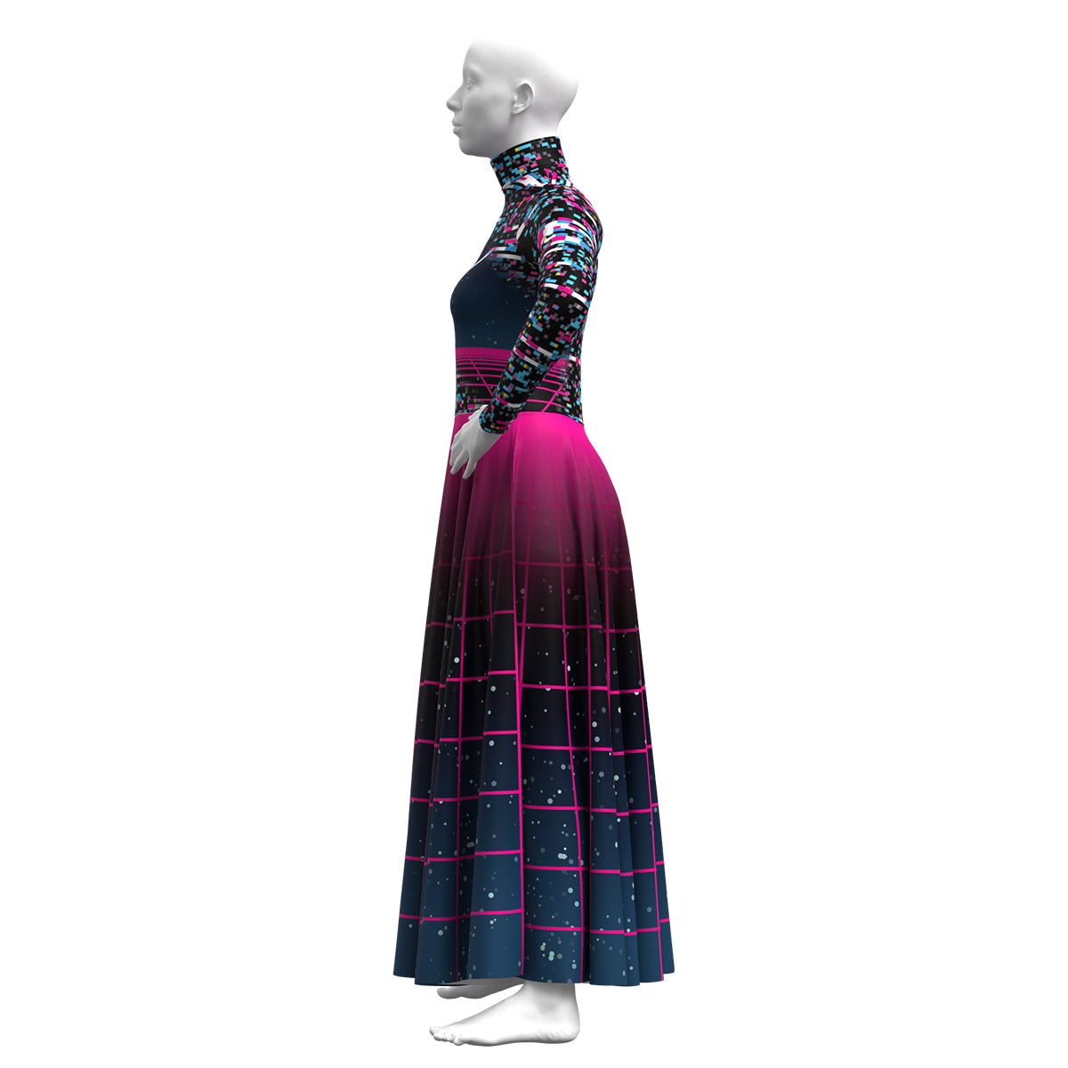 Synth-wave Glitch Dress