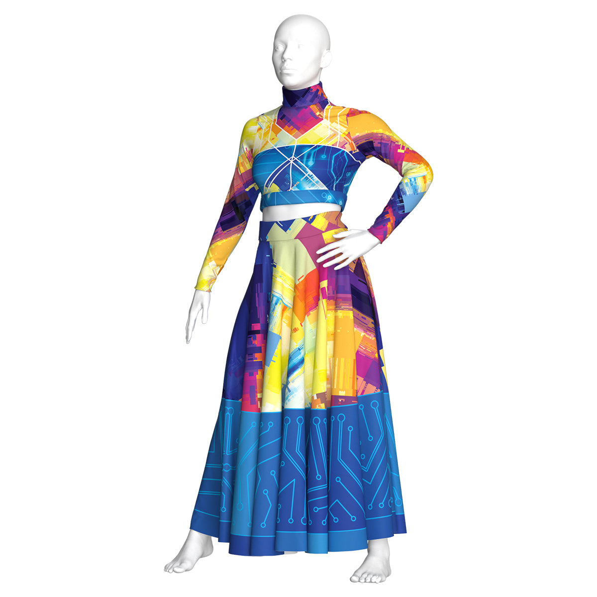 Rainbow Future Long Sleeve Half Shirt