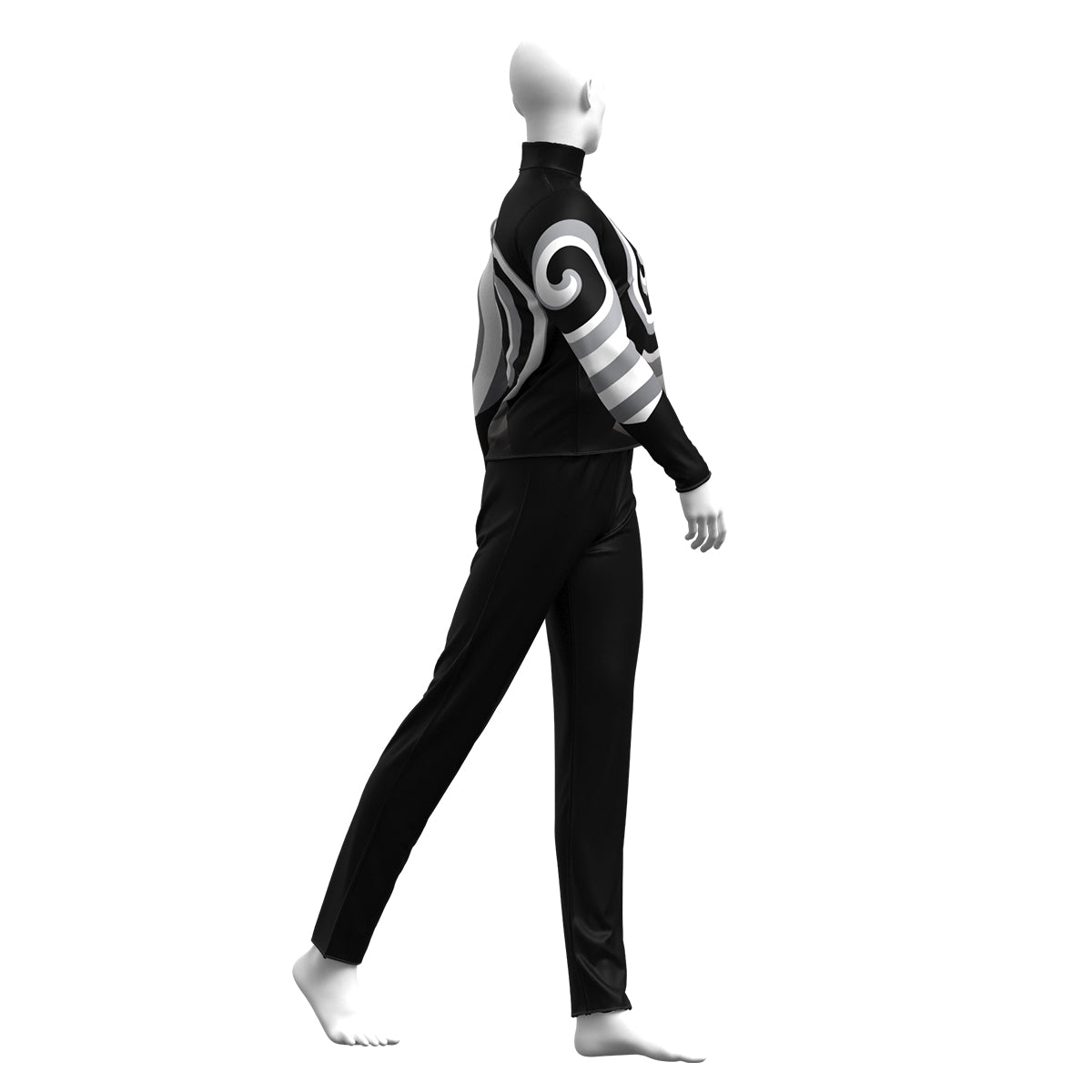 Black and White Spiral Basic Performance Top