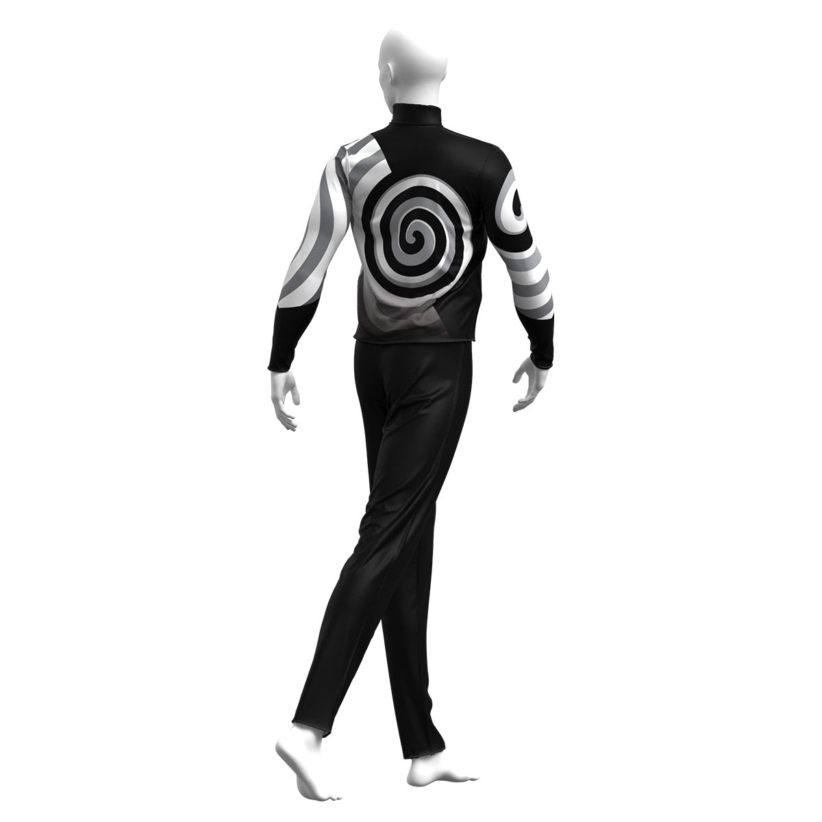 Black and White Spiral Basic Performance Top
