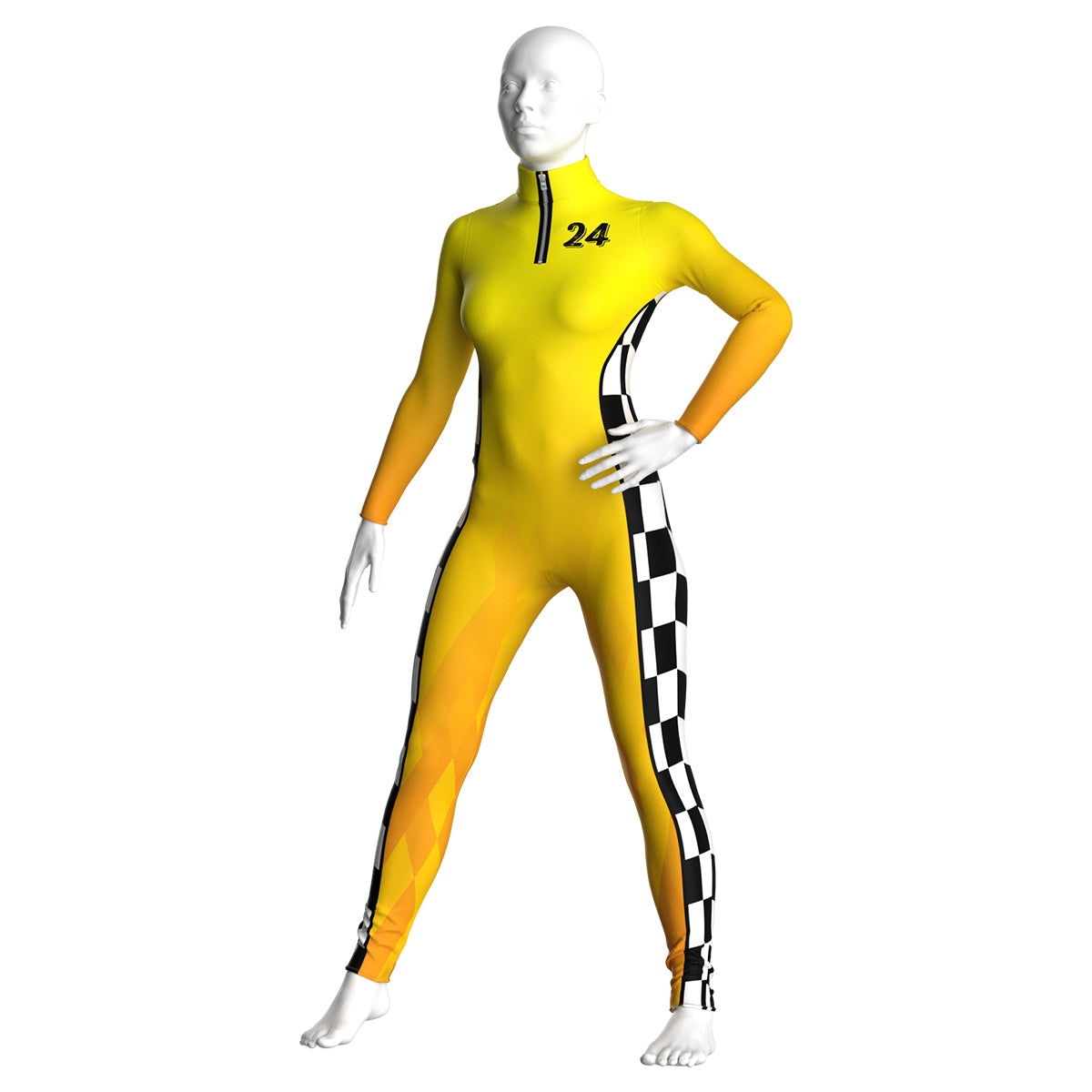 Yellow Race Car Driver Unitard