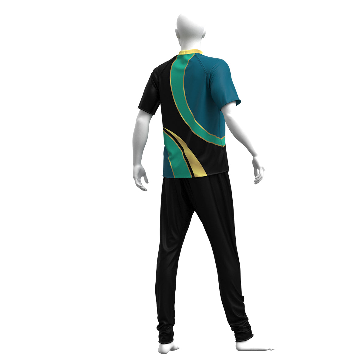 Gold & Teal Athletic Short Sleeve Base Top