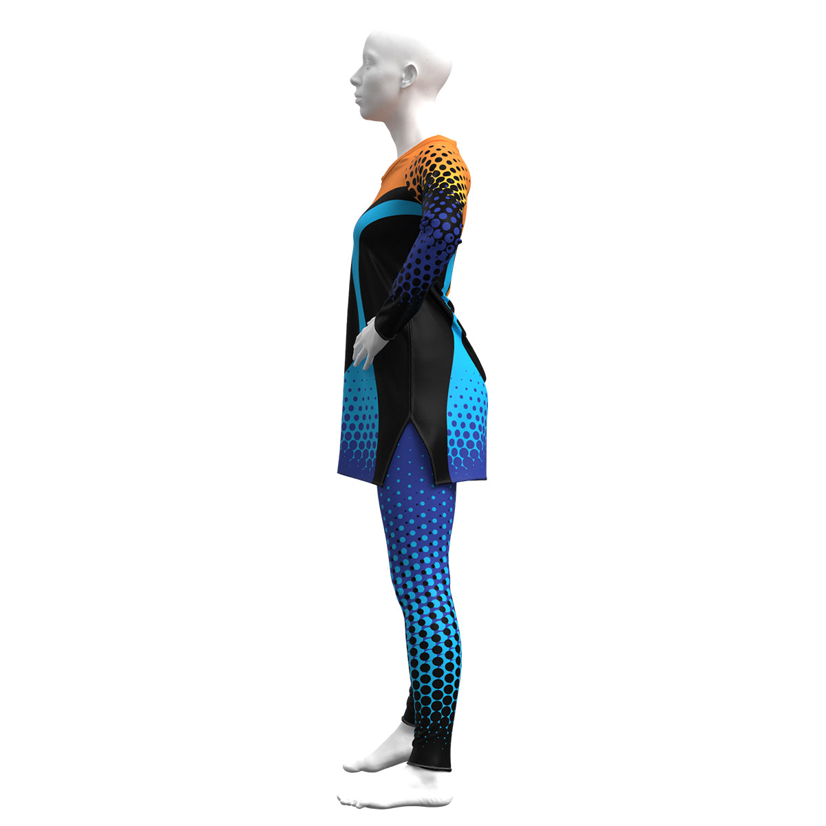 Blue & Orange Halftone Dress