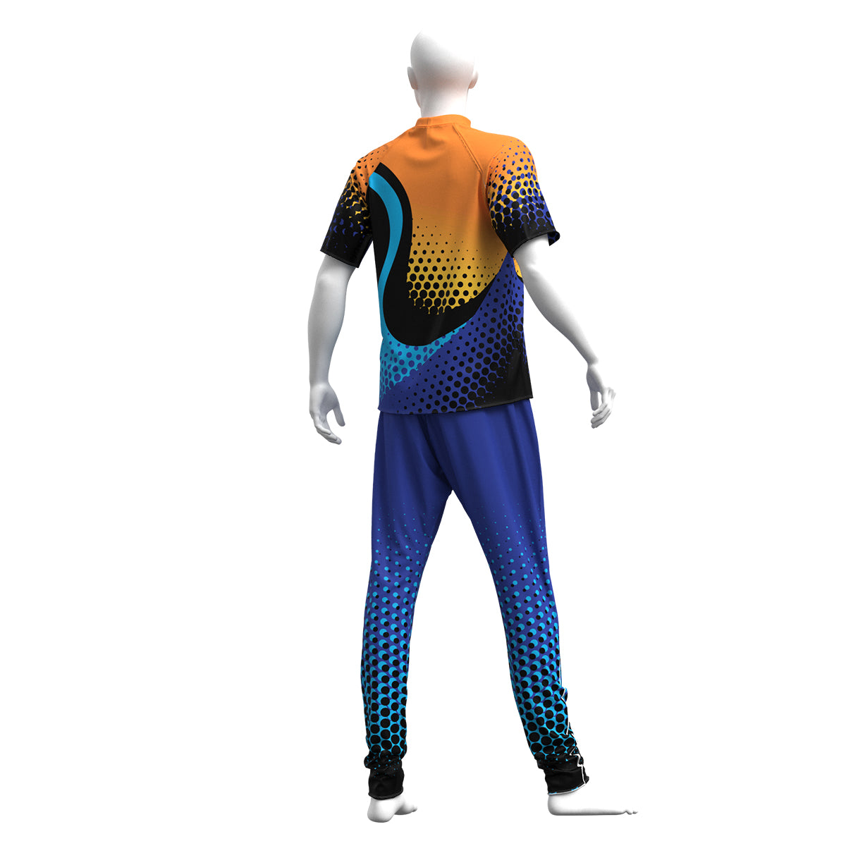 Blue & Orange Halftone Short Sleeve Base Top