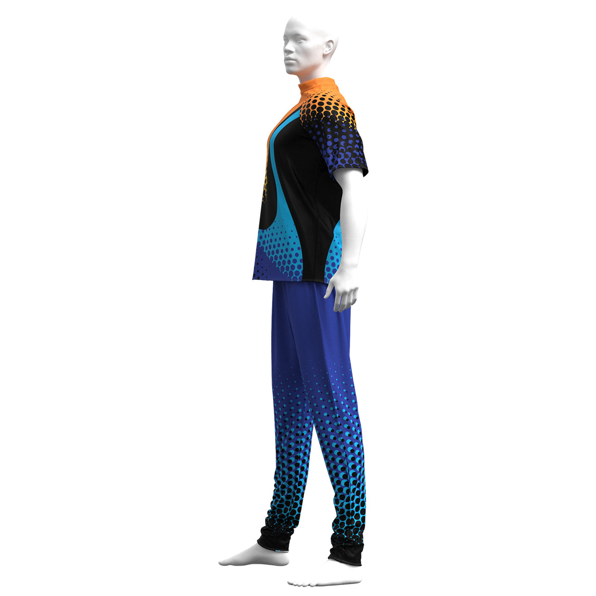 Blue & Orange Halftone Short Sleeve Base Top