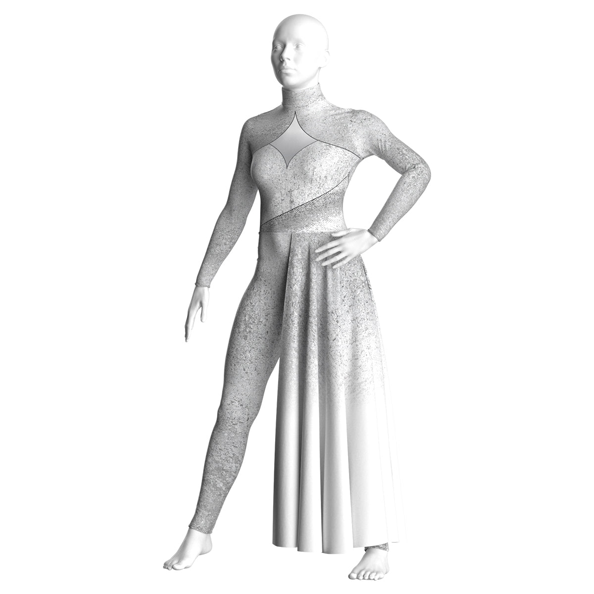 metallic silver dress costume Colorful Color Guard Costume Uniform