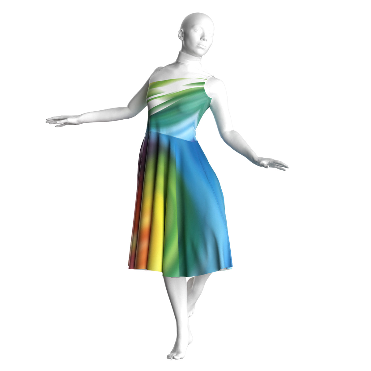 Flowing Rainbow Dress