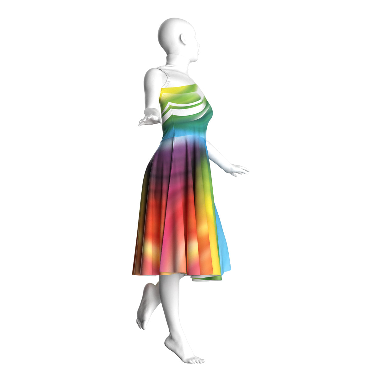 Flowing Rainbow Dress