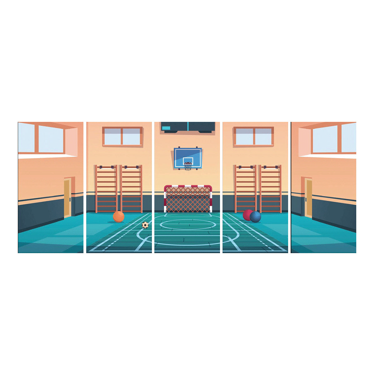 Cartoon Gymnasium I-Frame Backdrop