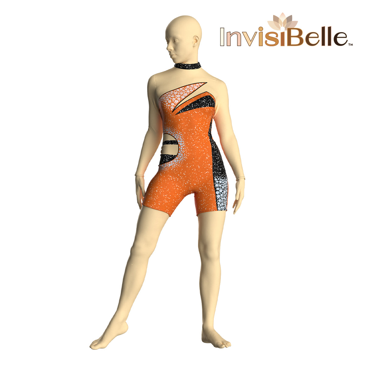 InvisiBelle Orange Spark Unitard