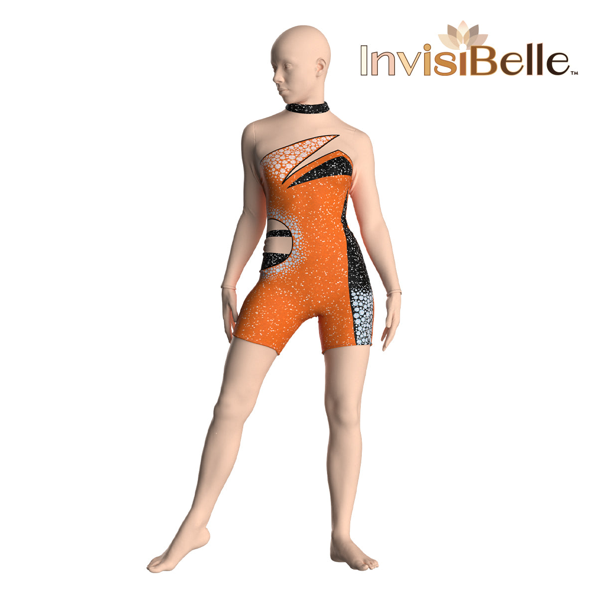 InvisiBelle Orange Spark Unitard