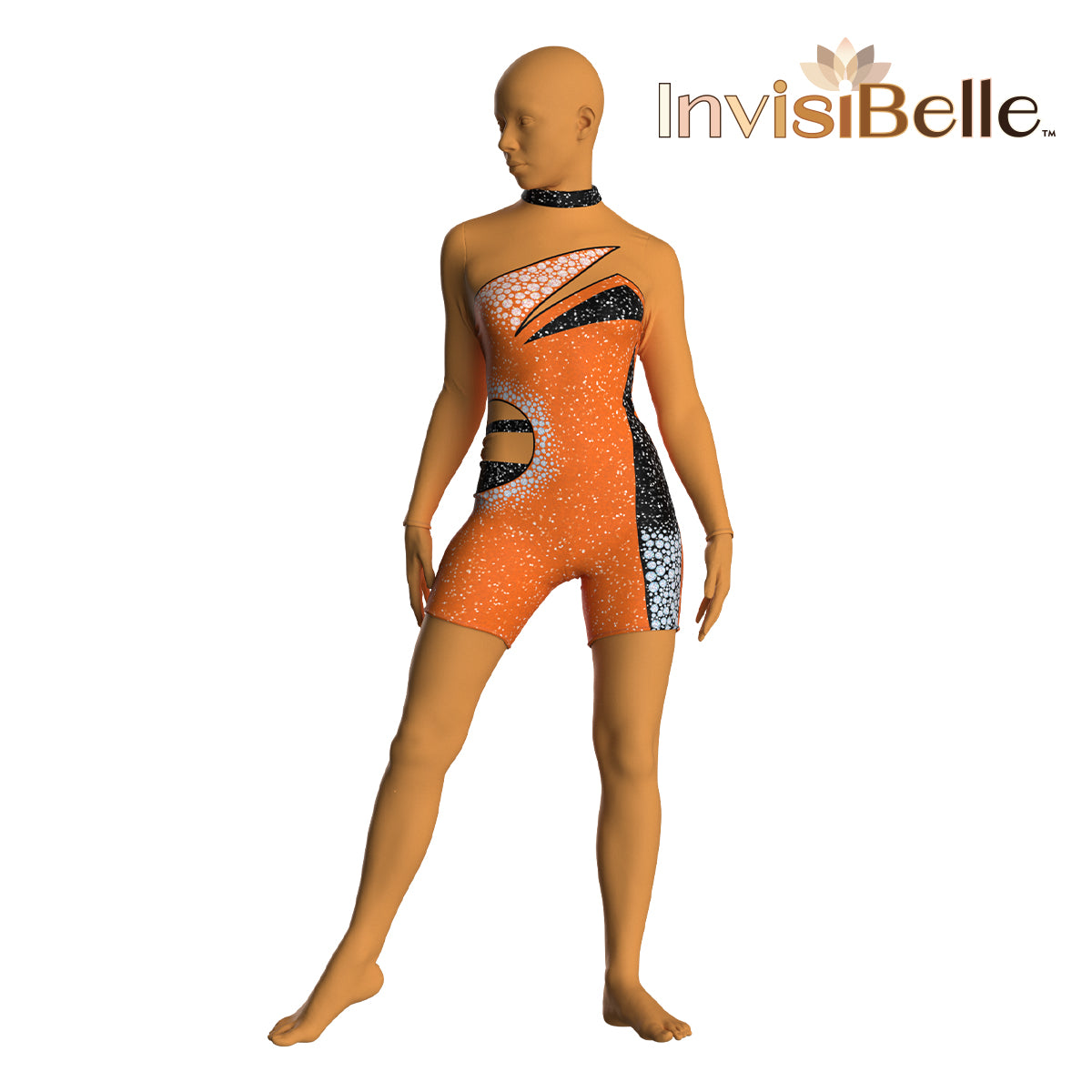 InvisiBelle Orange Spark Unitard