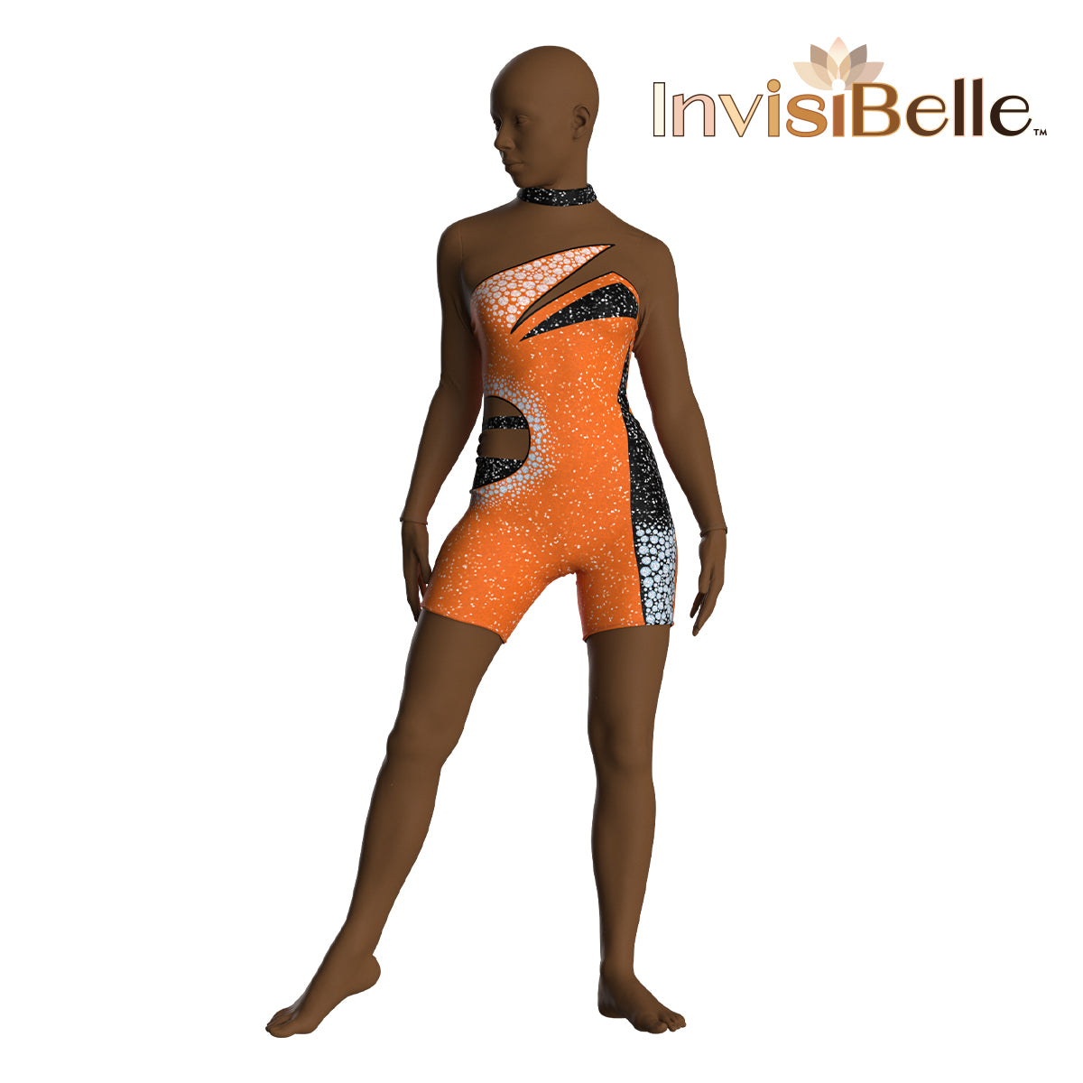 InvisiBelle Orange Spark Unitard