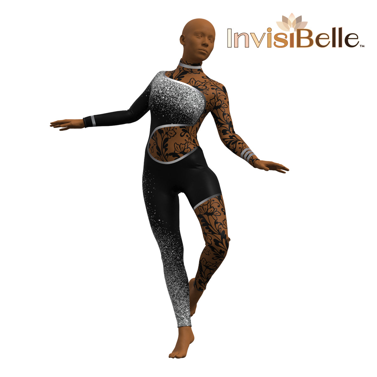 InvisiBelle Silver Filigree Unitard