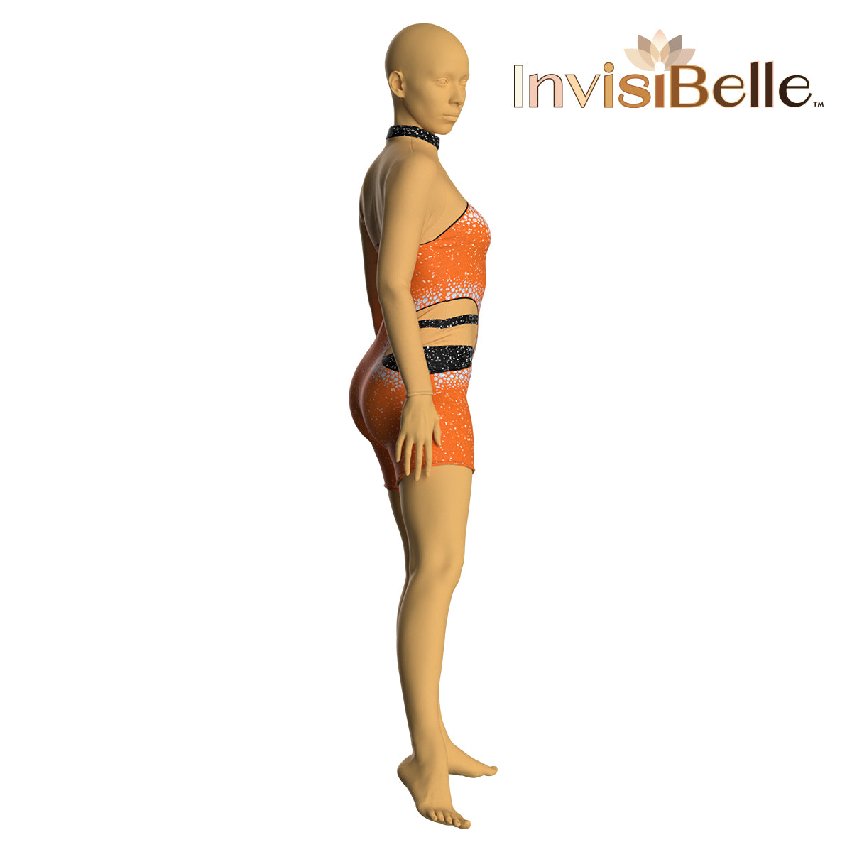 InvisiBelle Orange Spark Unitard