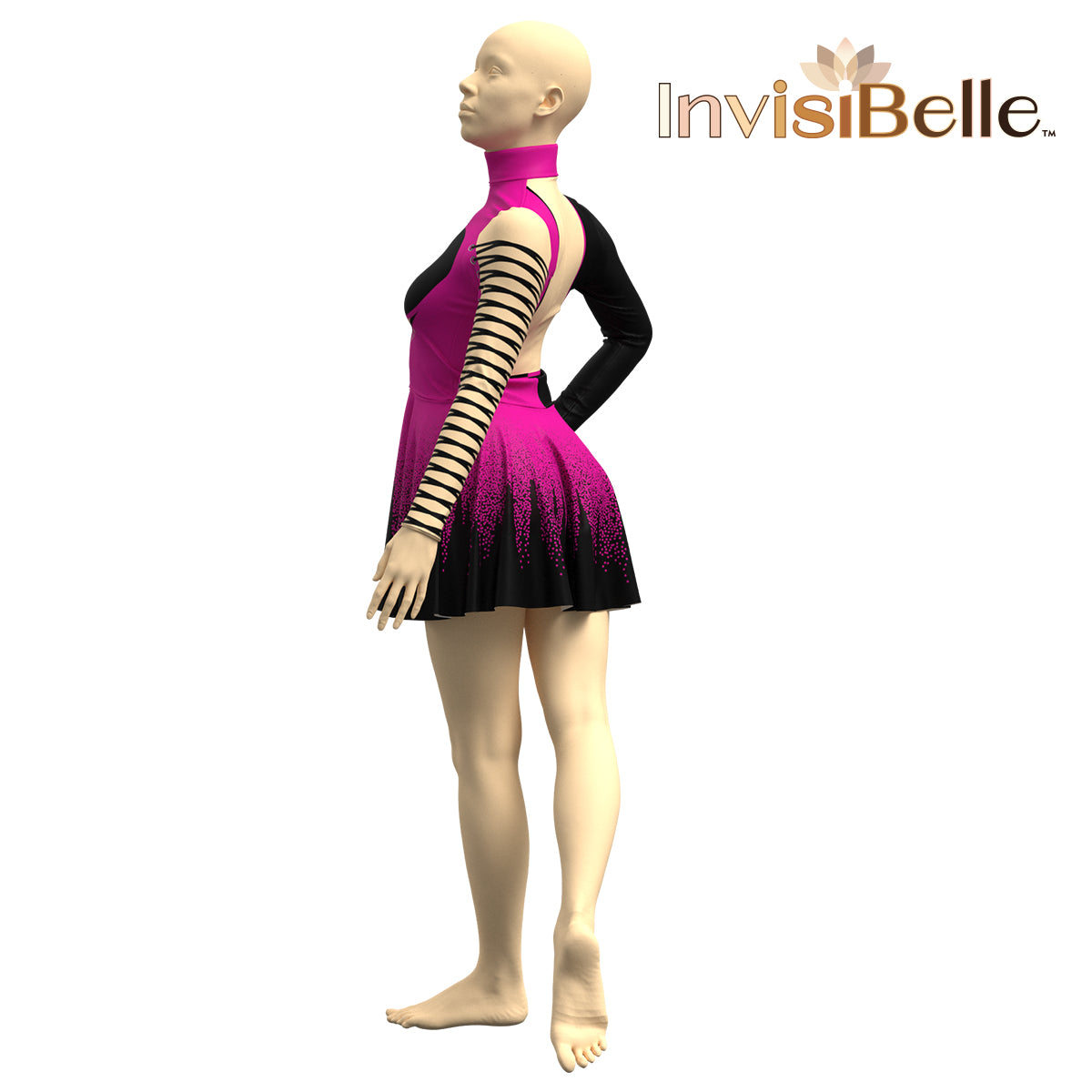 InvisiBelle Black and Pink Laces Dress