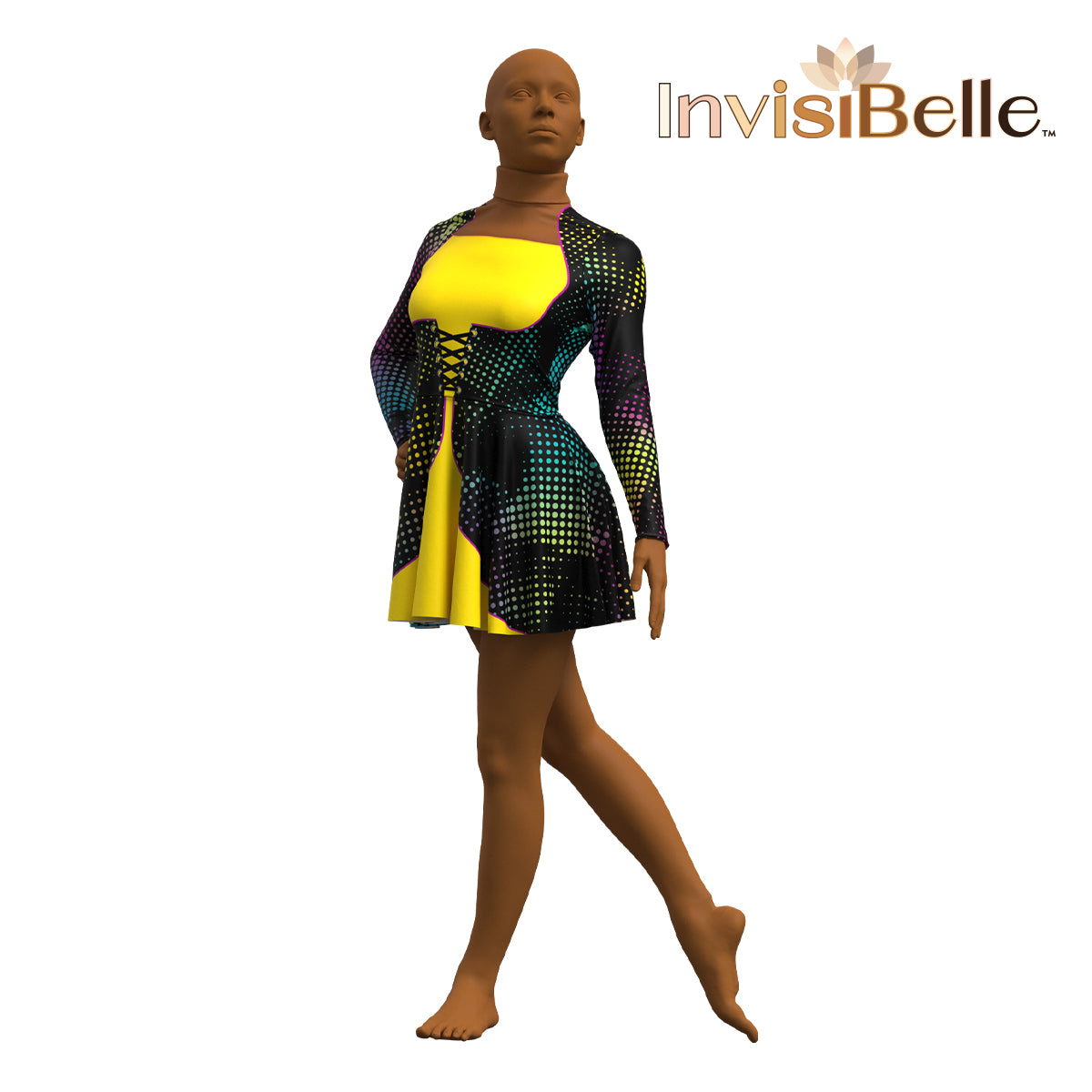 InvisiBelle Rainbow Halftone Dress