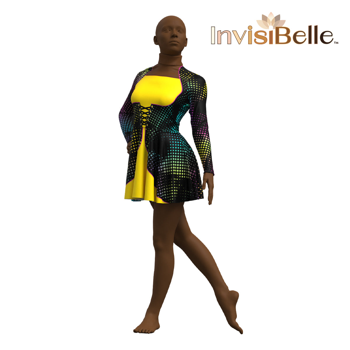 InvisiBelle Rainbow Halftone Dress