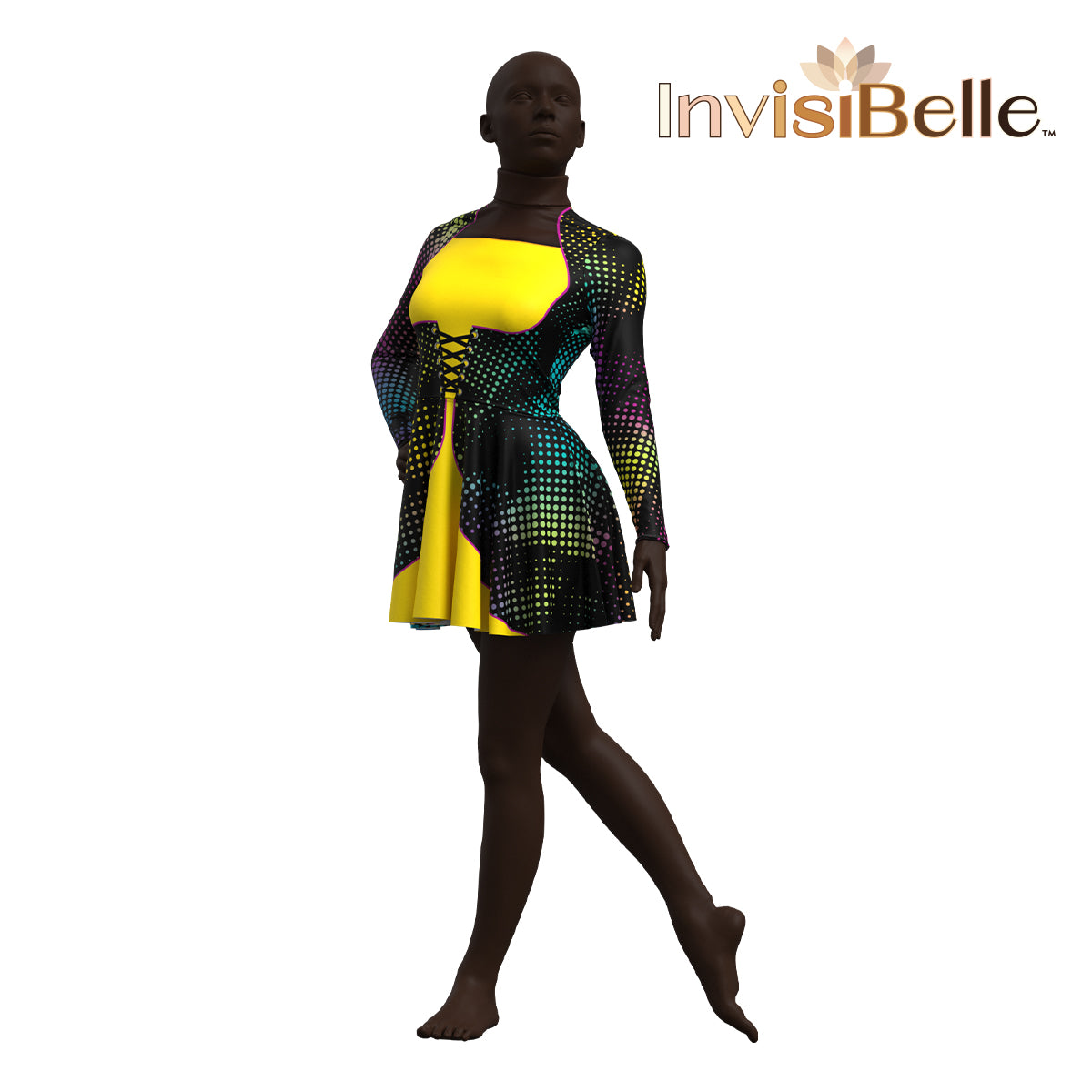 InvisiBelle Rainbow Halftone Dress