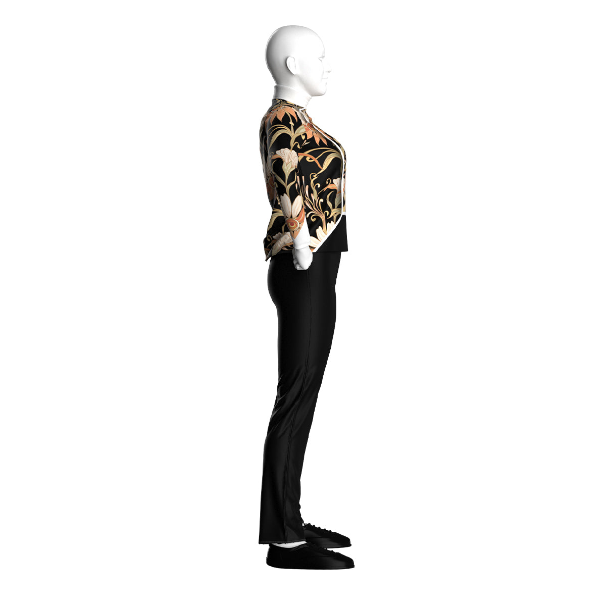 Regal Floral Pattern Basic Performance Top