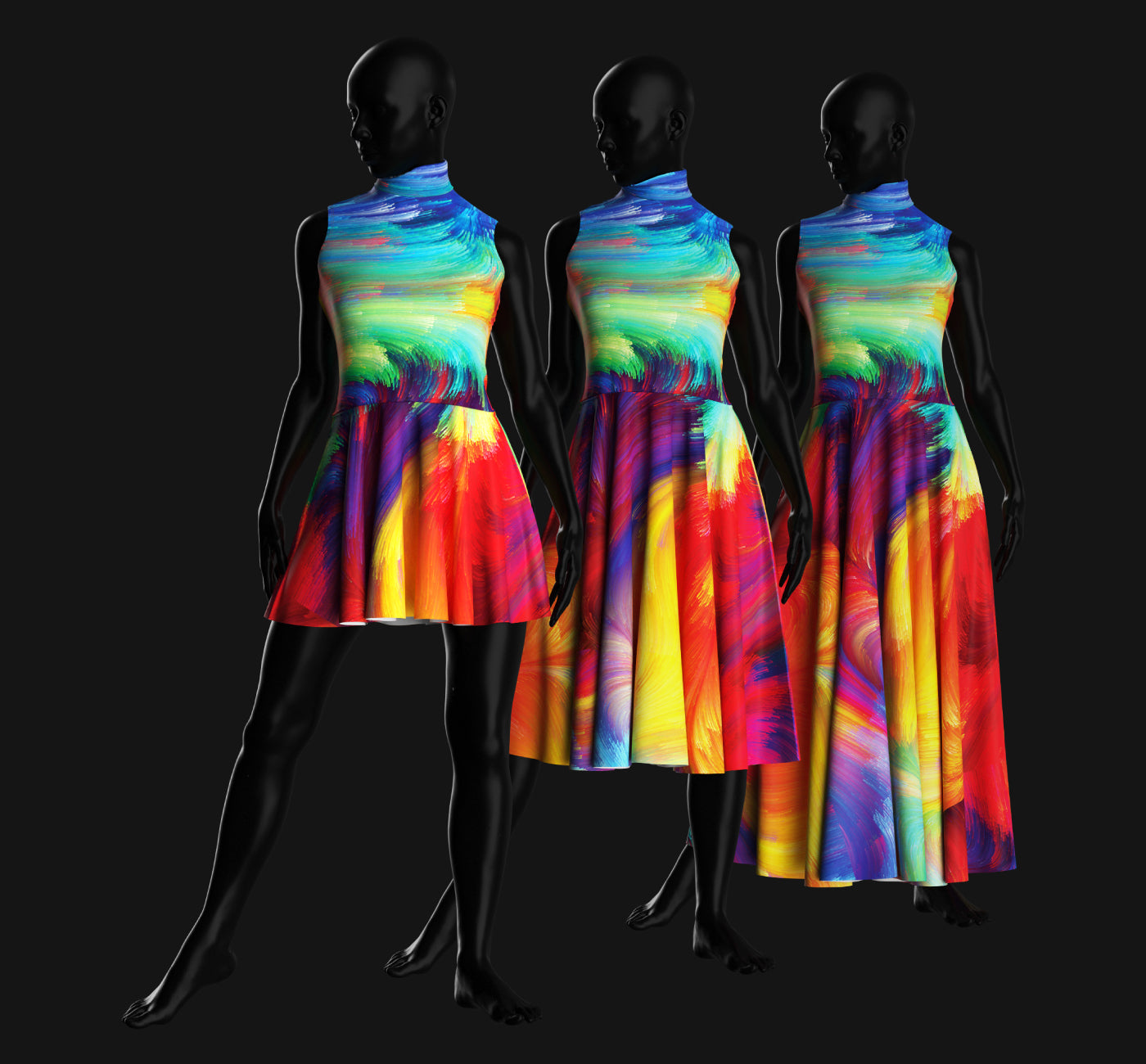 Printed color guard dress