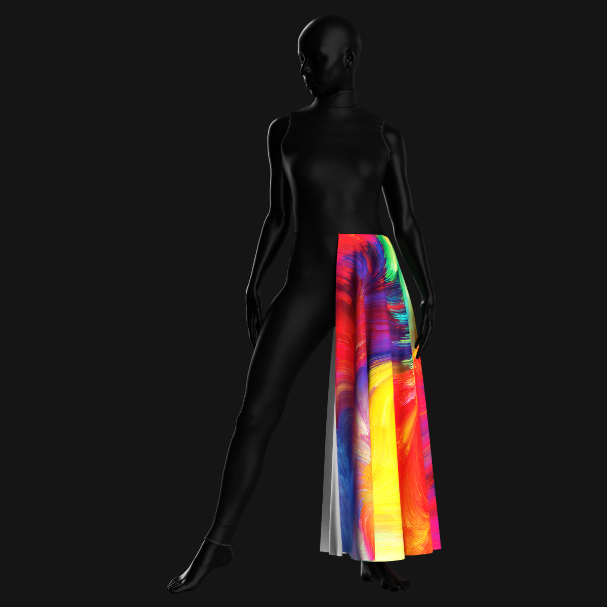 Printed color guard half skirt