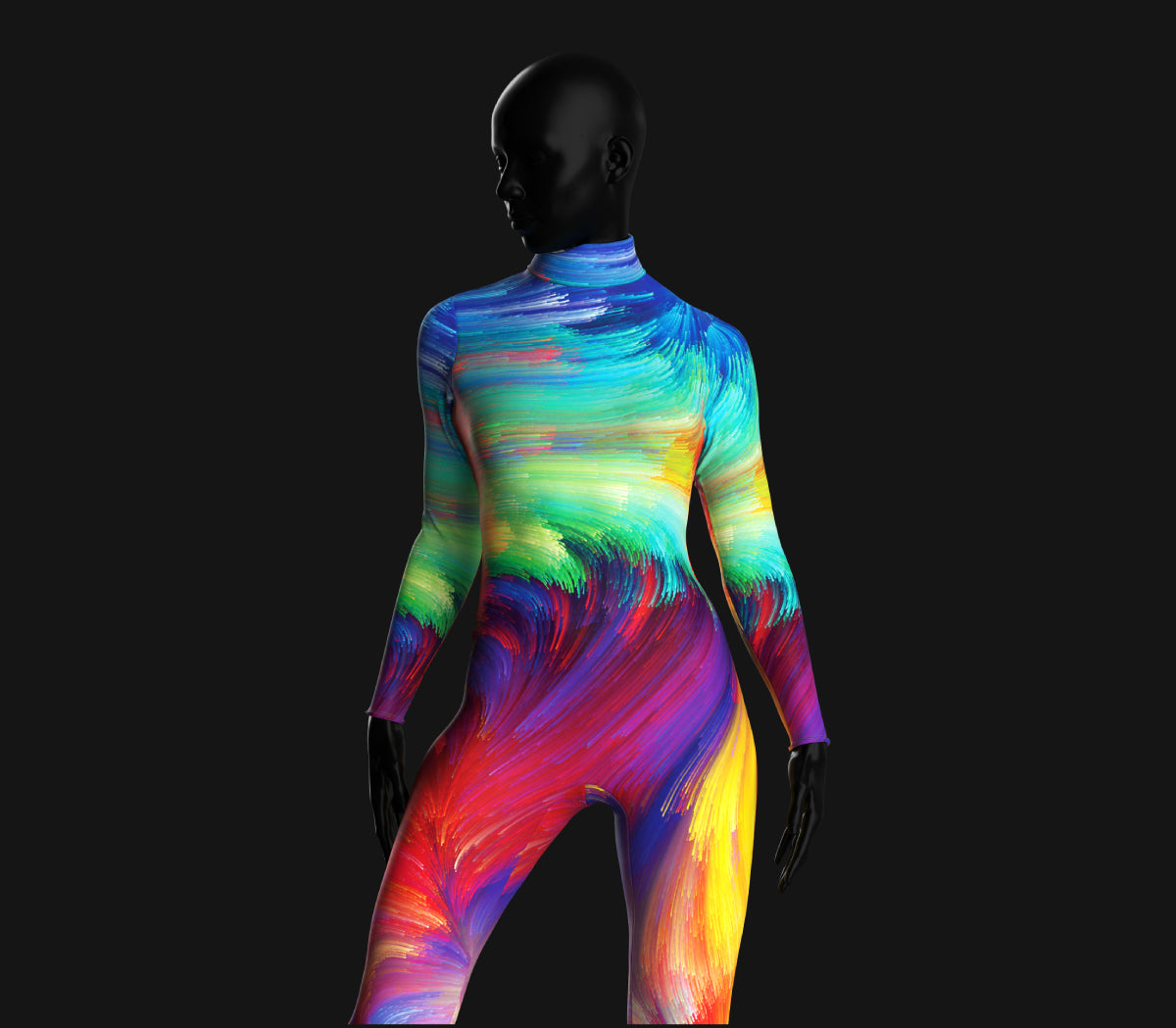 Printed color guard costume with sleeves