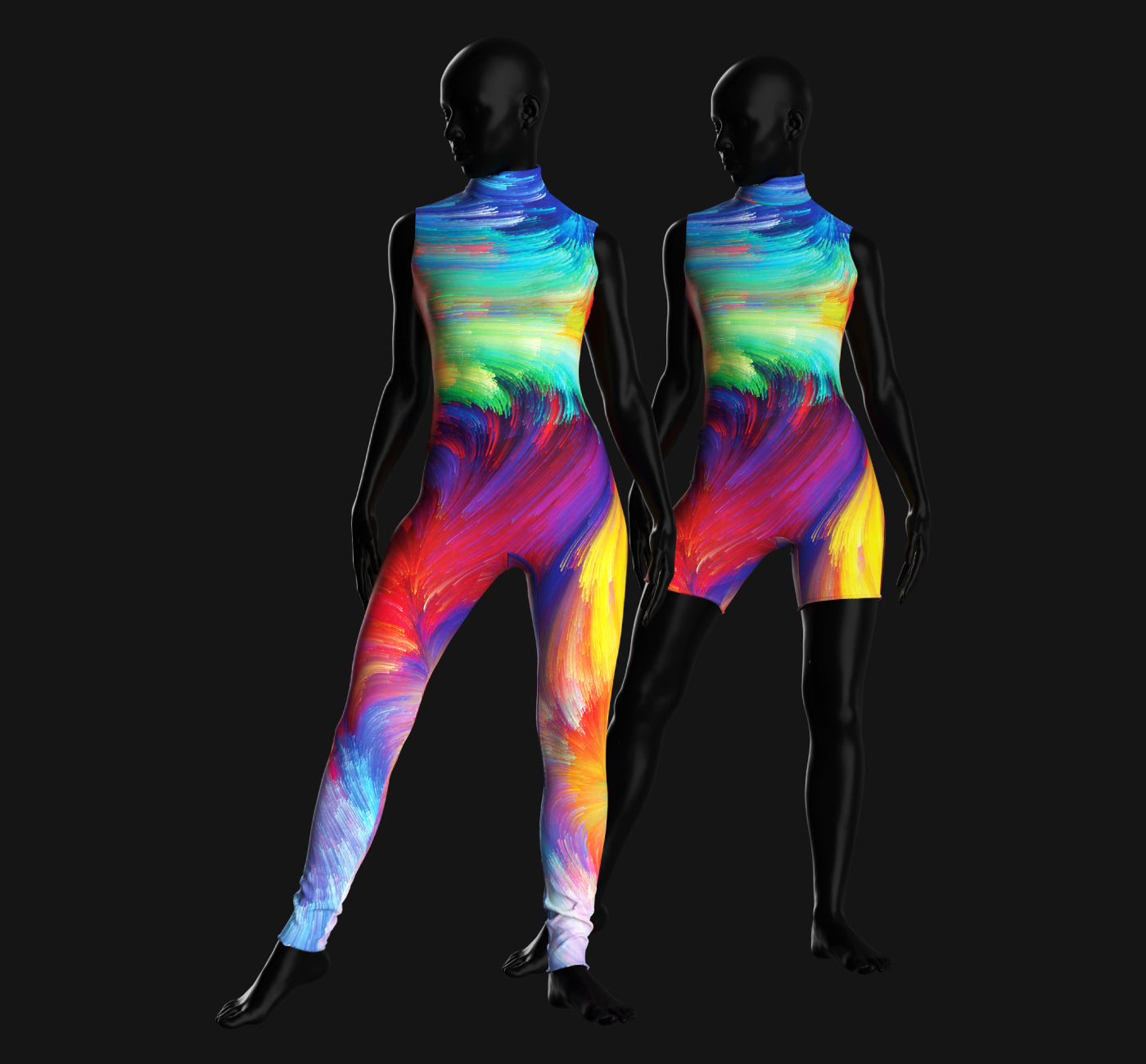 Printed color guard unitards
