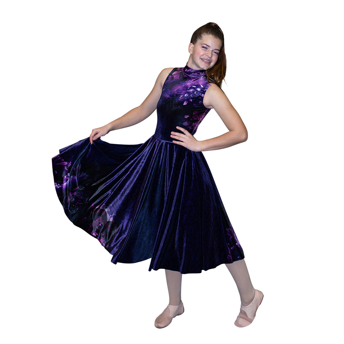 fitted lace wedding dress Purple Velvet Maxi Dress