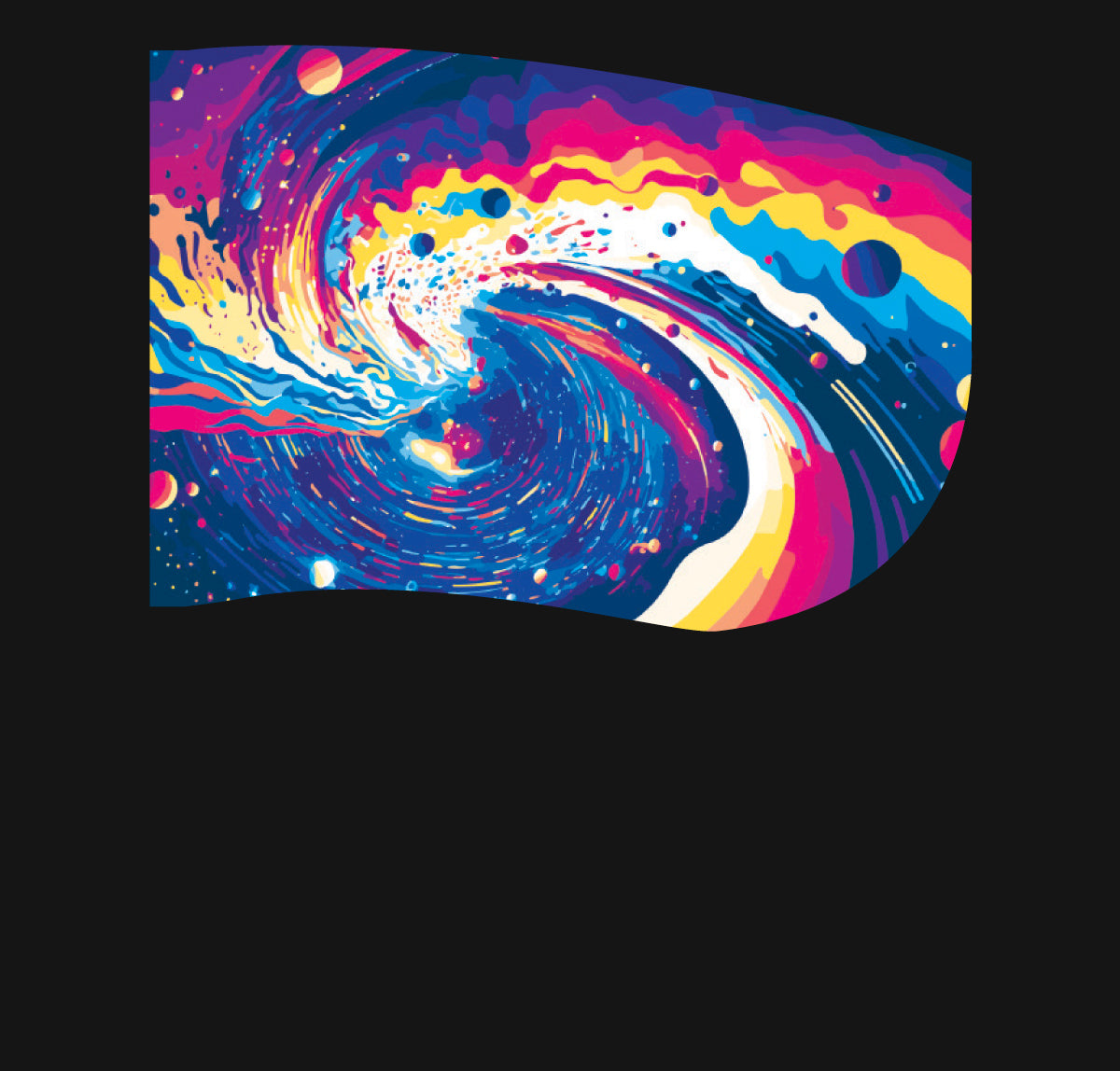 Printed color guard silk rounded bottom