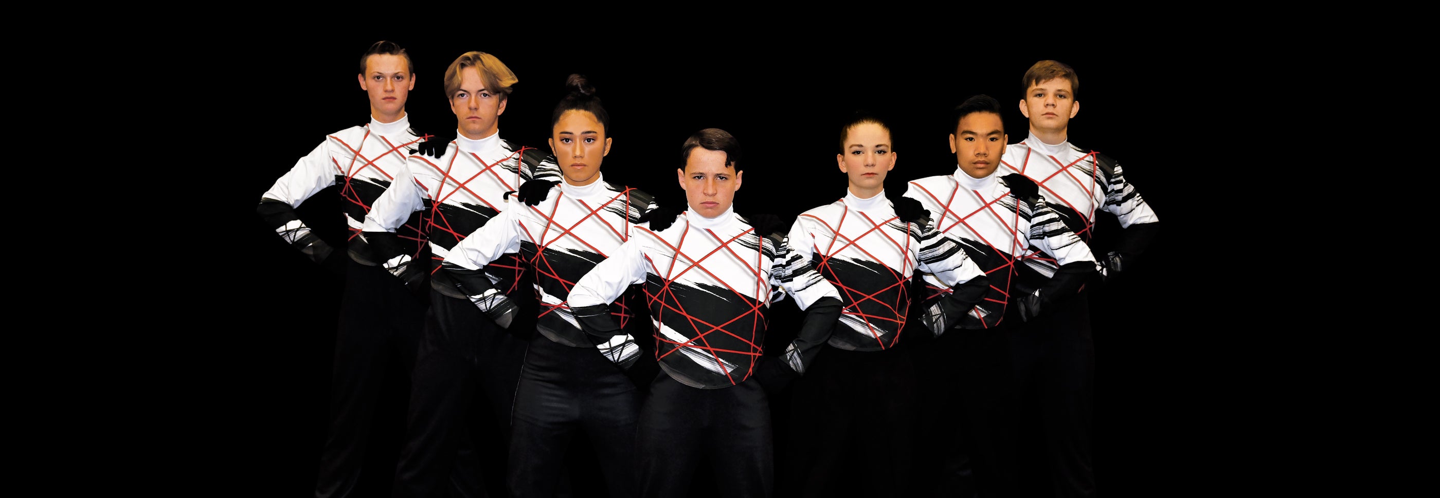 High school students wearing one time use band uniforms