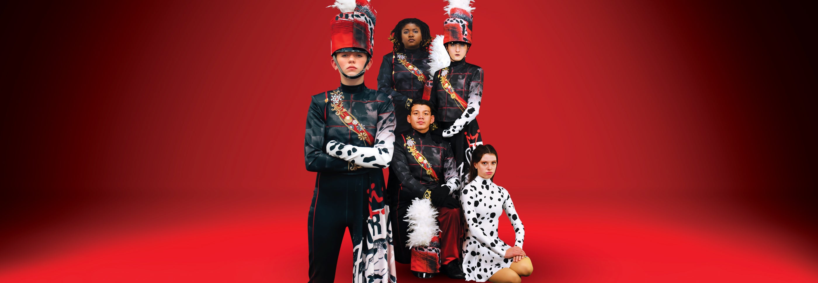 High school students wearing Show Specific Band uniforms