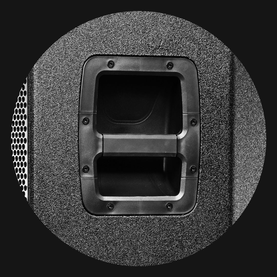 PA system rubber coated steel handles