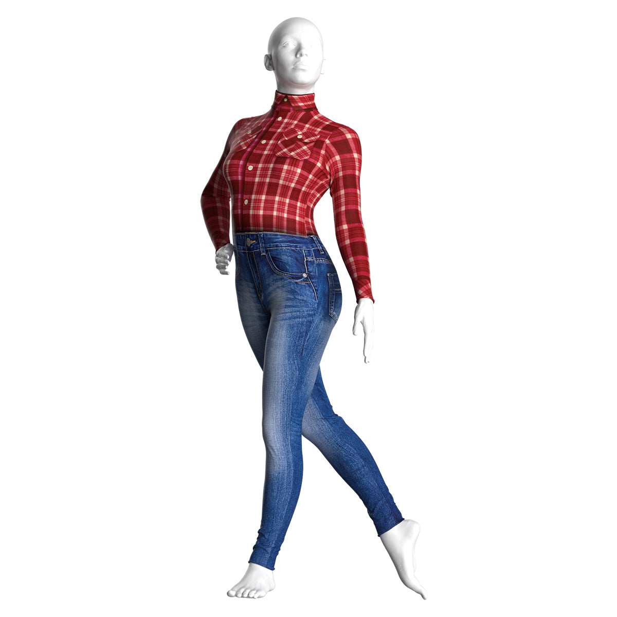Flannel and Jeans Unitard