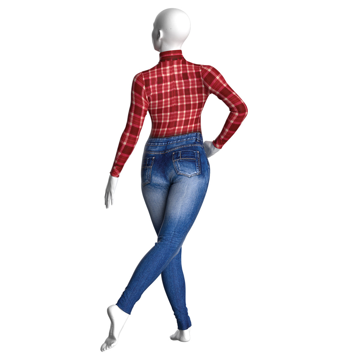 Flannel and Jeans Unitard