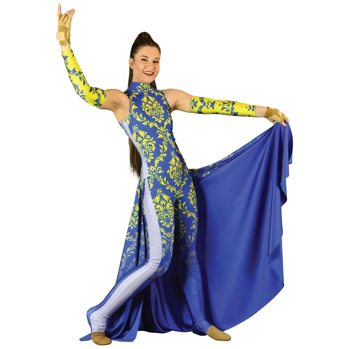 Blue Victorian Pattern Unitard