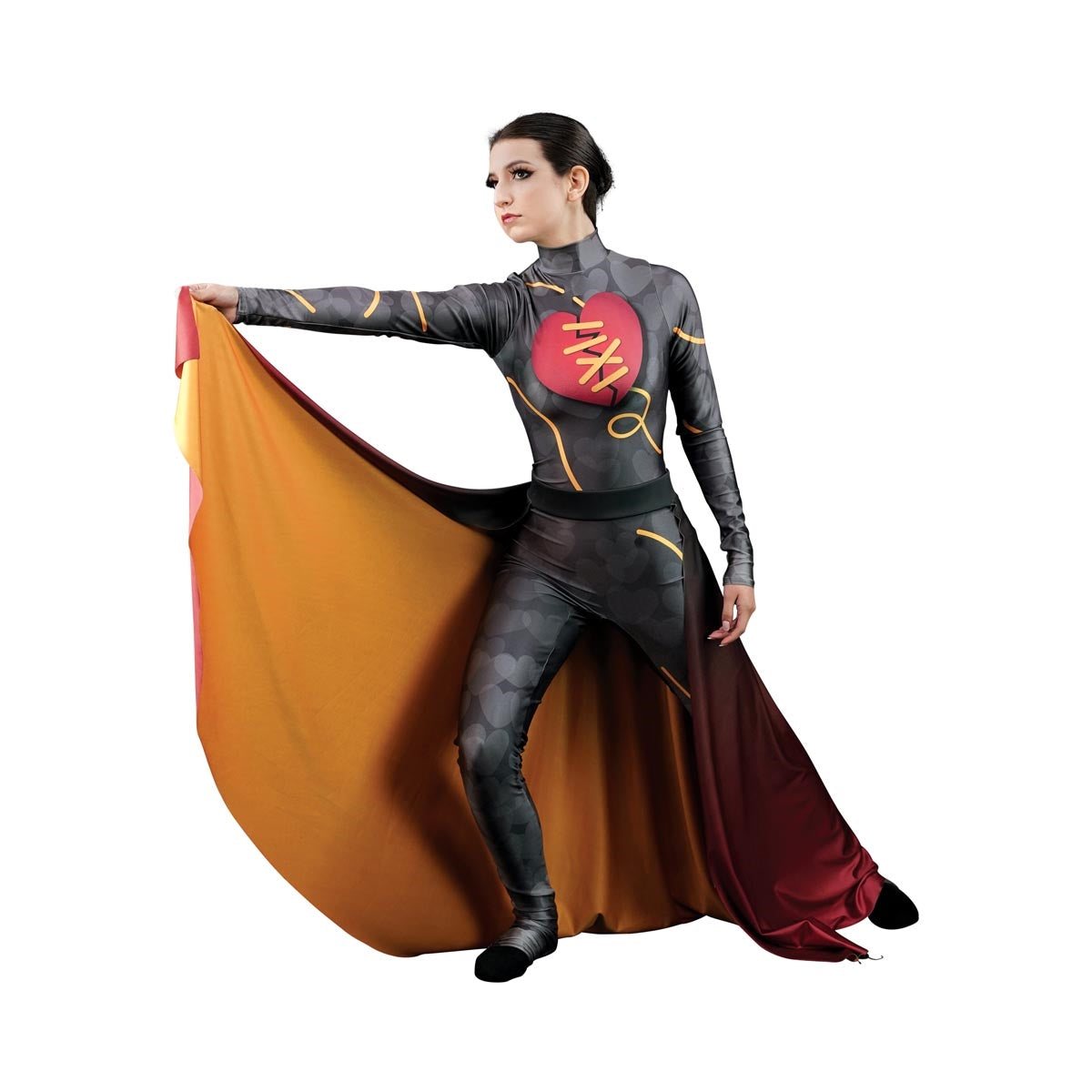 Broken heart color guard costume