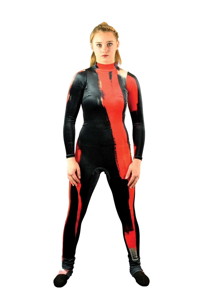 Grunge Paint Stripes Unitard