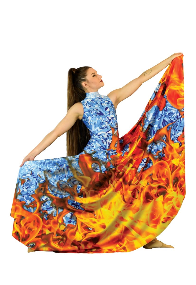 Fire and ice performance dress color guard