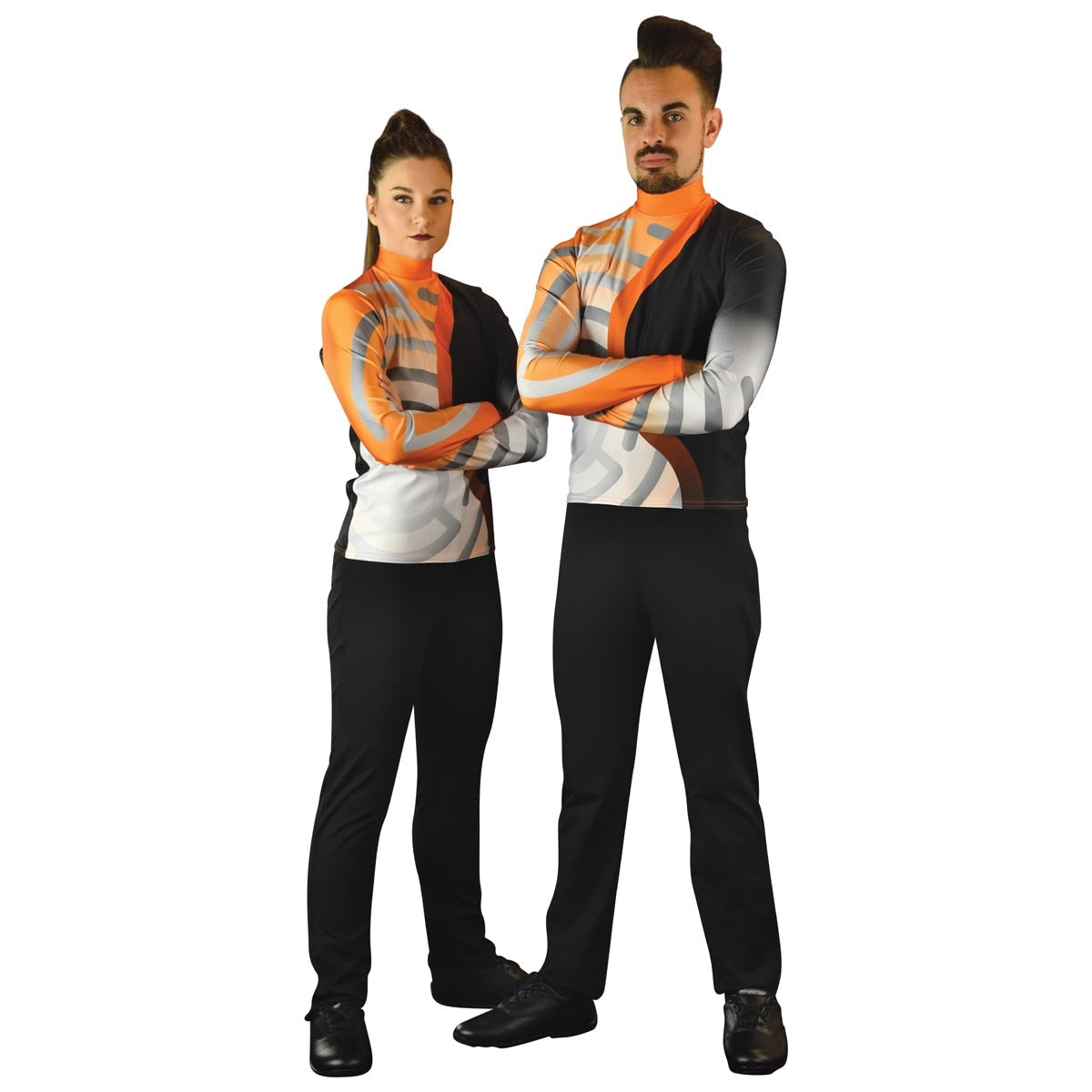 Abstract Orange Core Performance Top