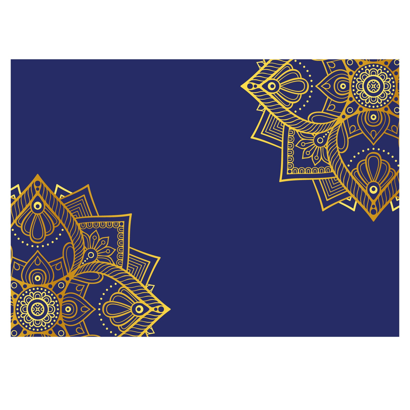 Blue and Gold Mandala Floor Tarp