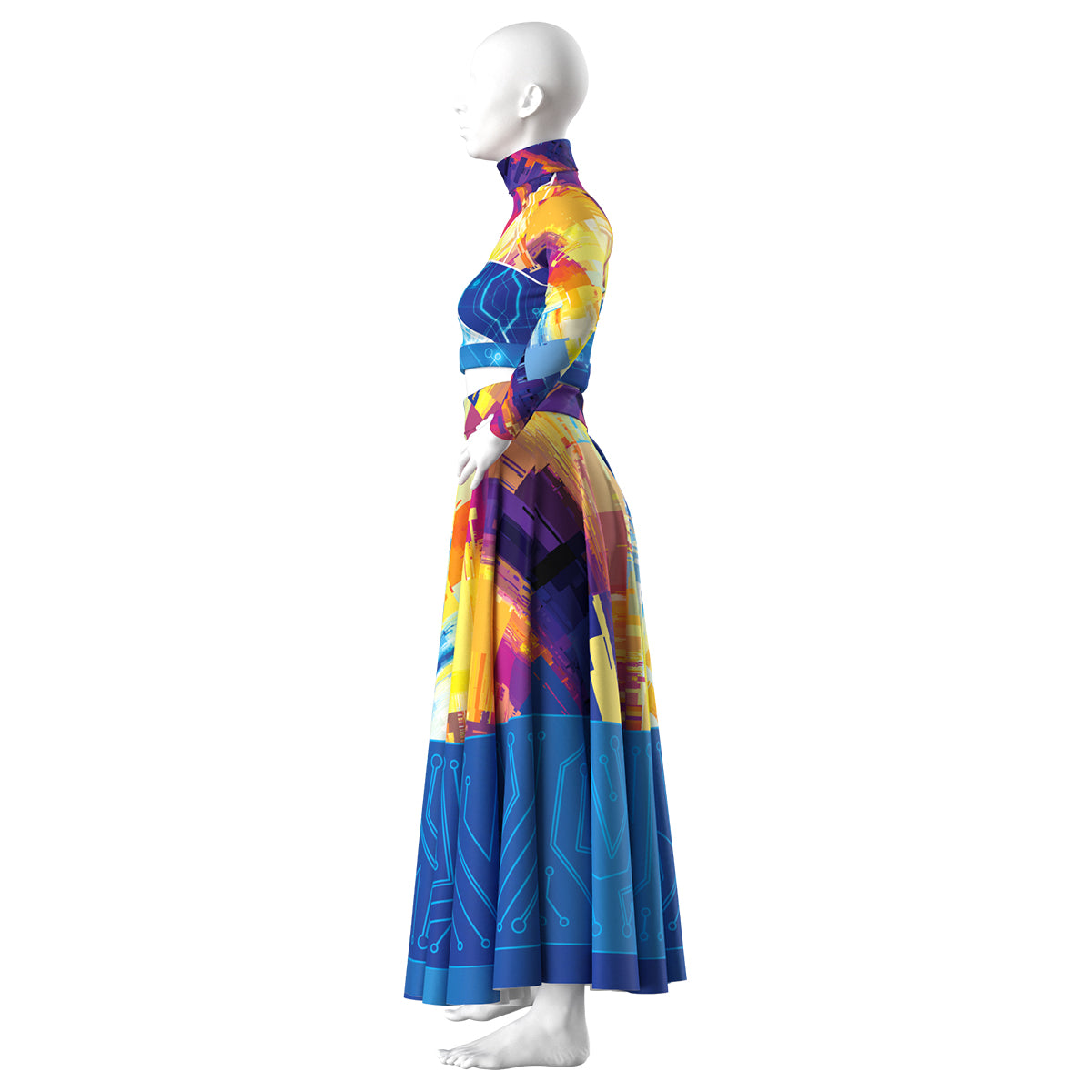 Rainbow Future Long Sleeve Half Shirt