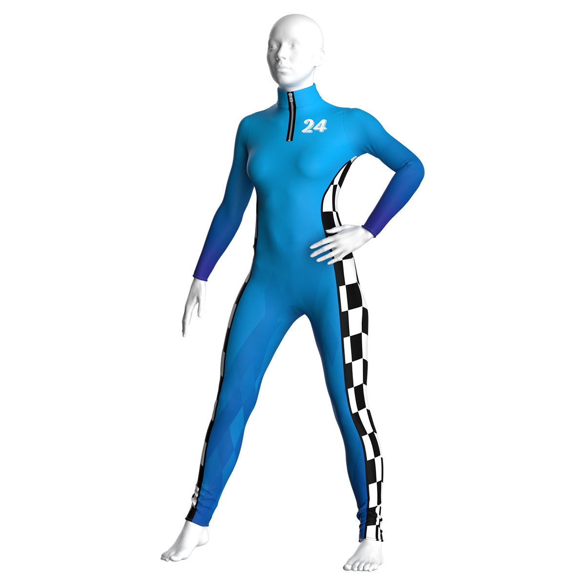Blue Race Car Driver Unitard