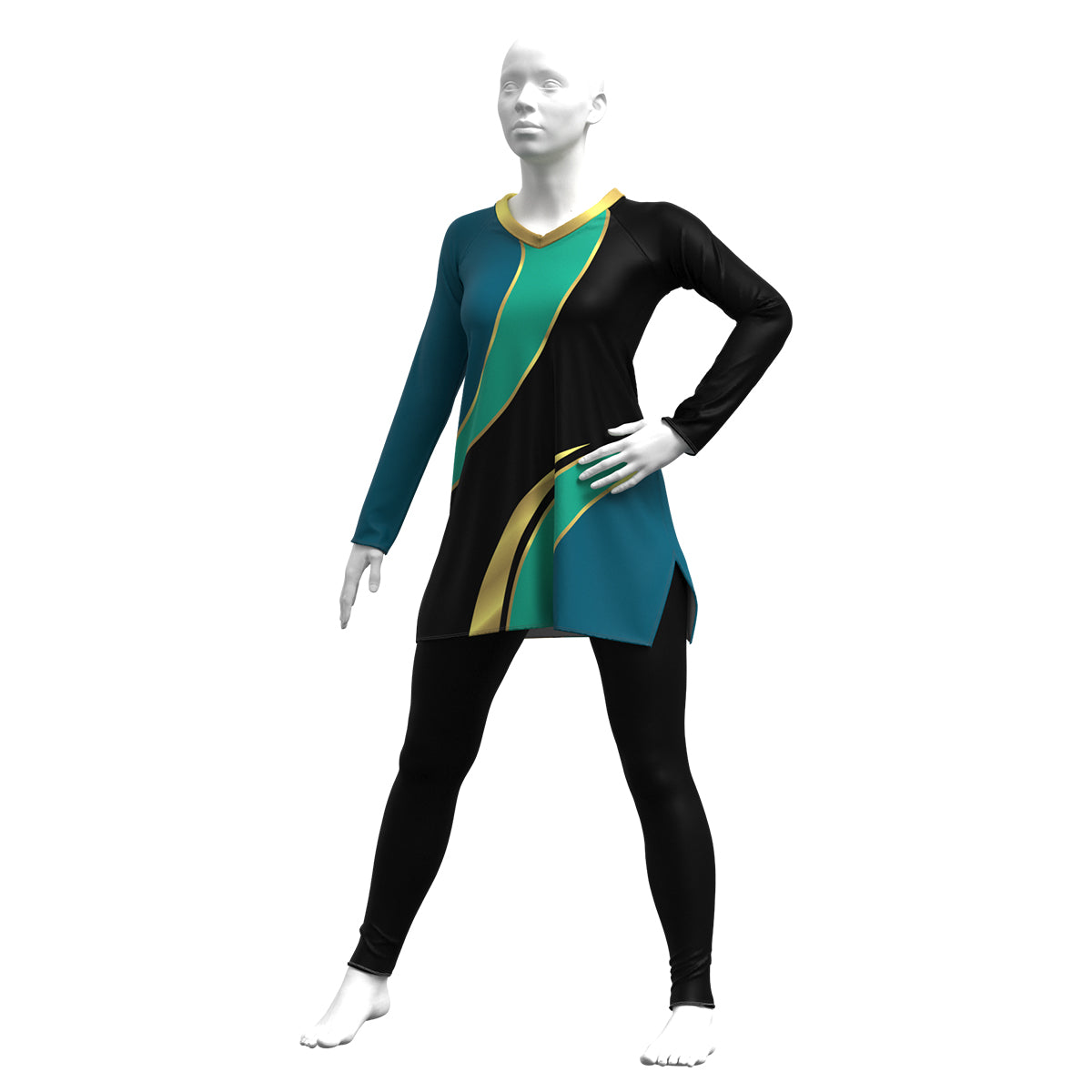 Gold & Teal Athletic Dress