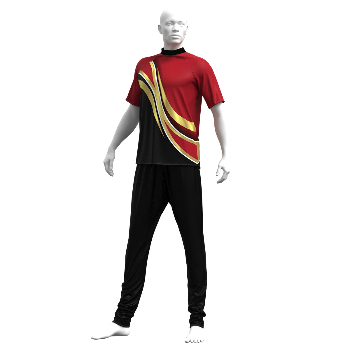 Red & Gold Athletic Short Sleeve Base Top